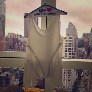 Sheer white evening top